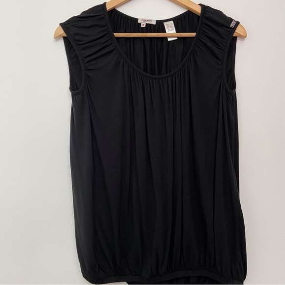 MISS sixty black jersey top sleeveless woven elastic waist small round neck - Picture 10 of 10